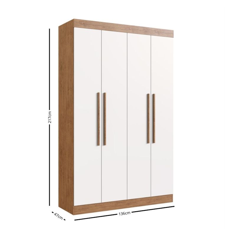 Guarda Roupa Solteiro 4 Portas Em MDF Melbourne Doripel