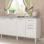 Balcão de Pia 4 Portas 2 Gavetas 160cm sem Pia Star New Telasul