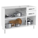 Balcão de Pia 3 Portas 2 Gavetas 120cm sem Pia Star New Telasul