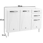 Balcão de Pia 3 Portas 2 Gavetas 120cm sem Pia Star New Telasul