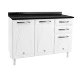 Balcão de Pia 3 Portas 2 Gavetas 120cm com Tampo Star New Telasul