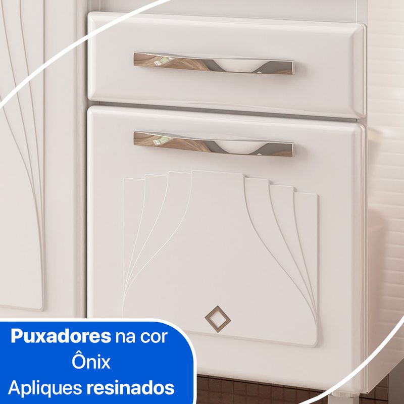 Balcão de Pia 3 Portas 2 Gavetas 120cm com Tampo Star New Telasul