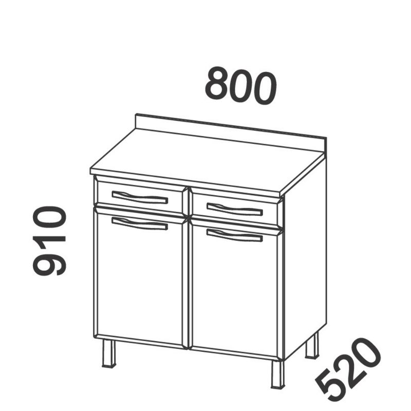 Balcão 2 Portas 2 Gavetas Star New Telasul