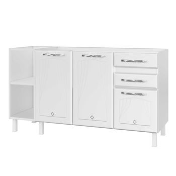 Balcão de Pia em Aço 3 Portas 2 Gavetas sem Pia Star New Telasul