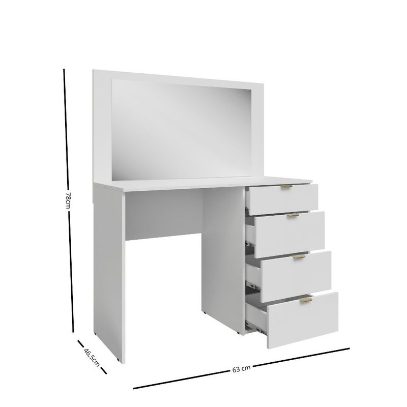 Penteadeira com Espelho 4 Gavetas Lis Móveis Sul