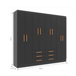 Guarda Roupa Casal 8 Portas 6 Gavetas Paris Evidência Móveis