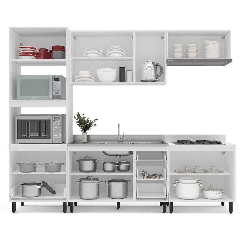 Cozinha Modulada 5 Peças sem Pia Amara Politorno Móveis