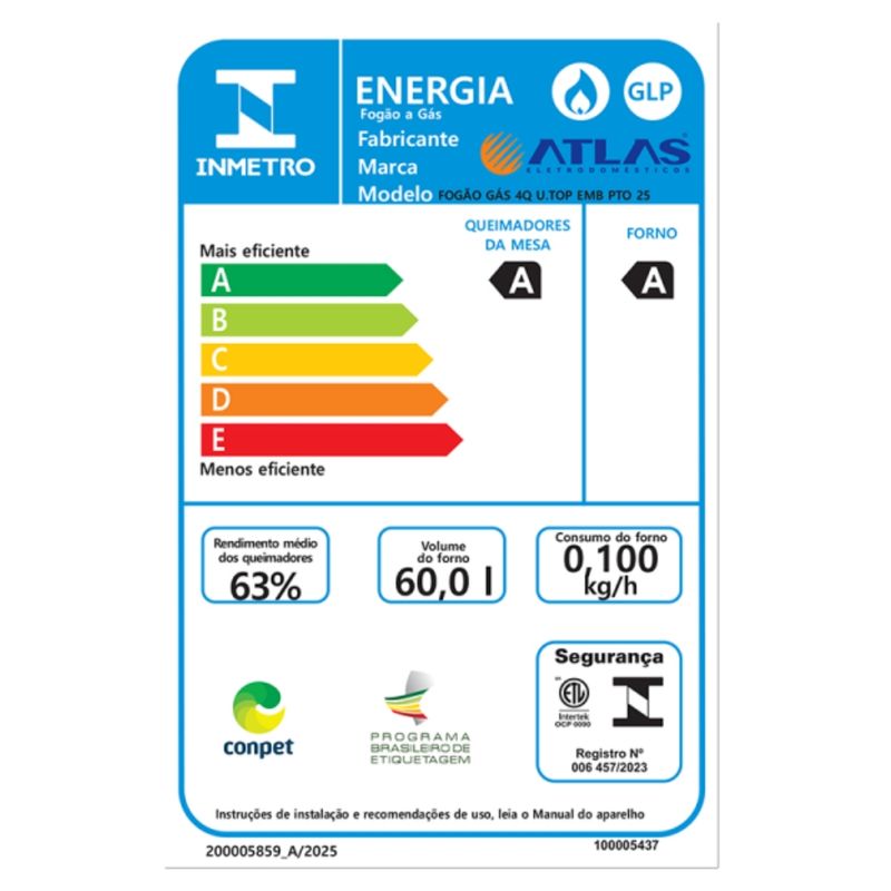 Fogao-de-Embutir-5-Bocas-Atlas-Utop-Tripla-Chama