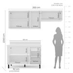 Cozinha Modulada 3 Peças com Tampo Amara Politorno Móveis