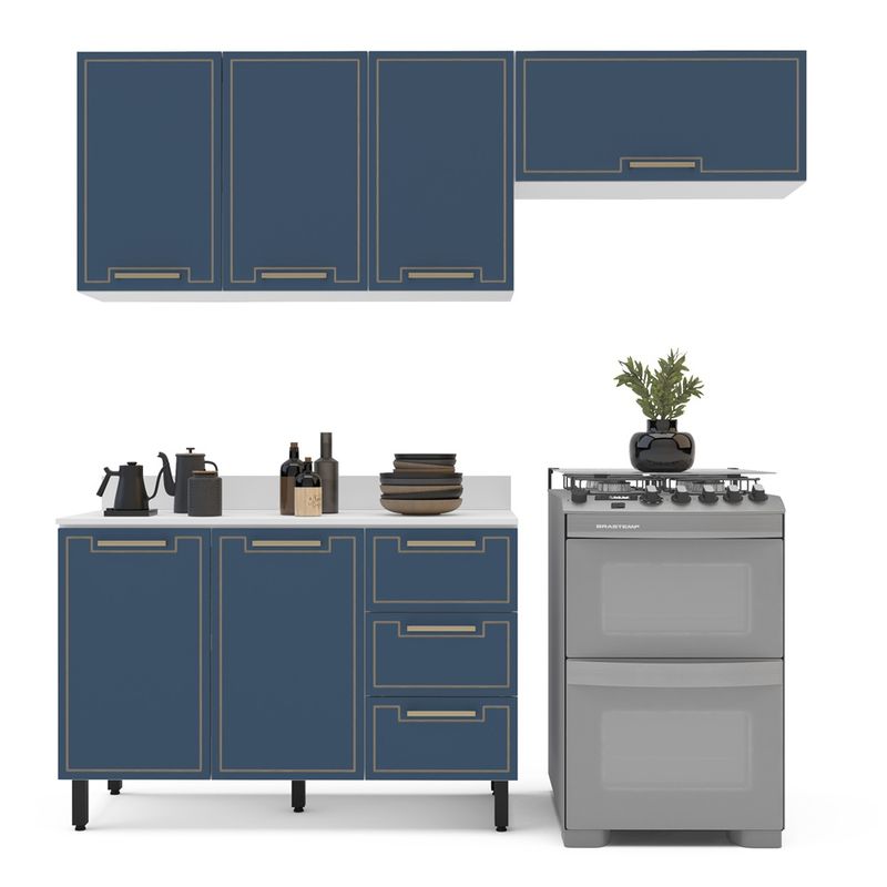 Cozinha Modulada 3 Peças com Tampo Amara Politorno Móveis