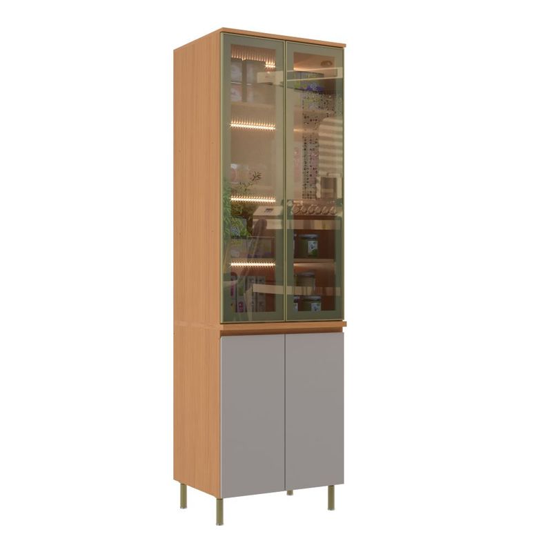 Cristaleira com LED e Vidro 4 Portas Florença Móveis Sul