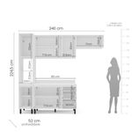 Cozinha Modulada 4 Peças com Tampo Amara Politorno Móveis