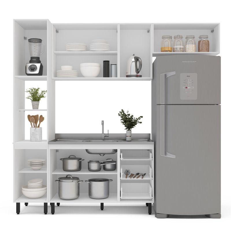 Cozinha Modulada 4 Peças sem Pia Amara Politorno Móveis