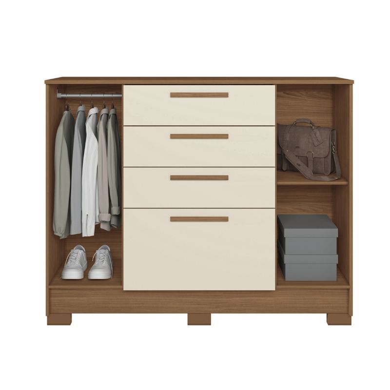 Cômoda 4 Gavetas 2 Portas com Pés Pinhais 2.4 Santos Andirá