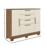 Cômoda 4 Gavetas 2 Portas com Pés Pinhais 2.4 Santos Andirá