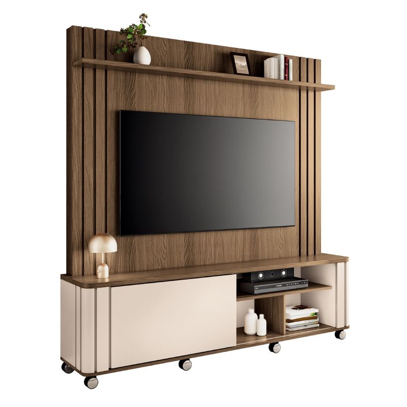 Estante Home Ripada para TV até 70 Polegadas 1 Porta com Rodízios Trinus HB Móveis