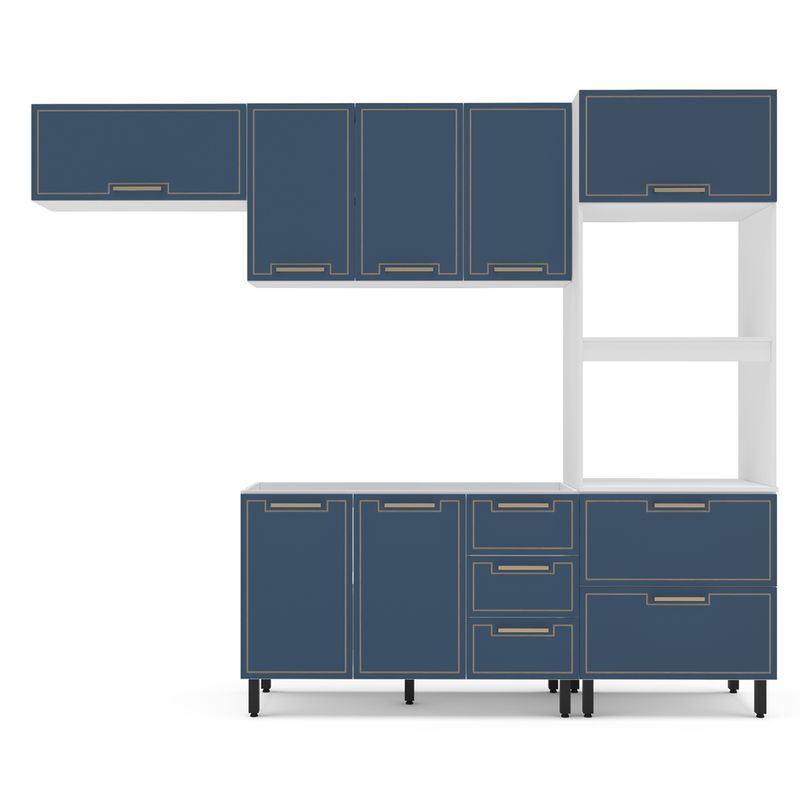 Cozinha Modulada 4 Peças sem Pia Amara Politorno Móveis