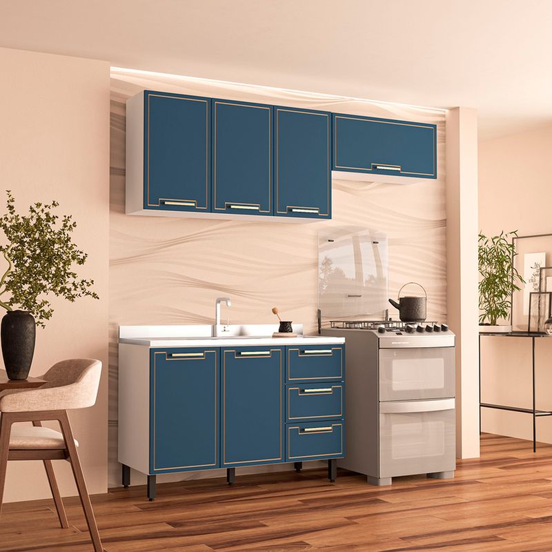 Cozinha Modulada 3 Peças sem Pia Amara Politorno Móveis
