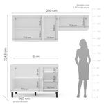 Cozinha Modulada 3 Peças sem Pia Amara Politorno Móveis
