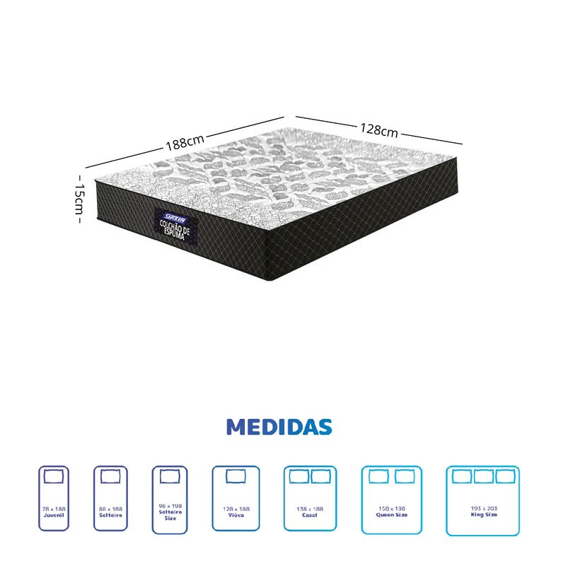 Colchão Casal 128cm Espuma D23 Supreme Gazin