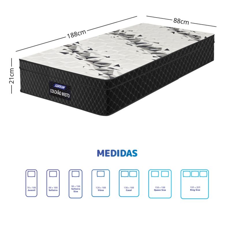 Colchão Solteiro 88cm Espuma Supreme Euro Gazin