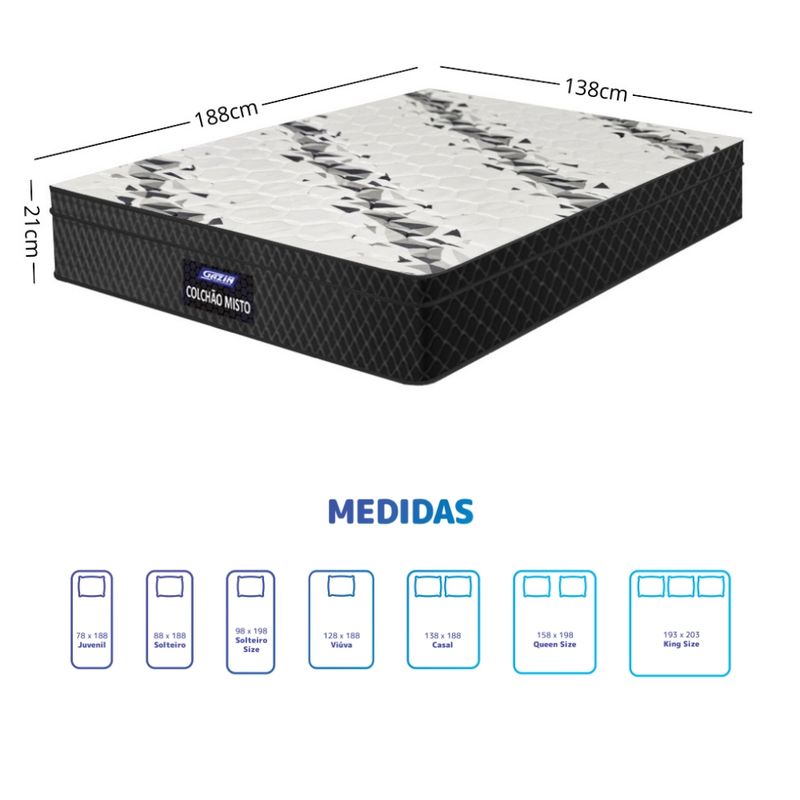 Colchão Casal 138cm Espuma Supreme Euro Gazin