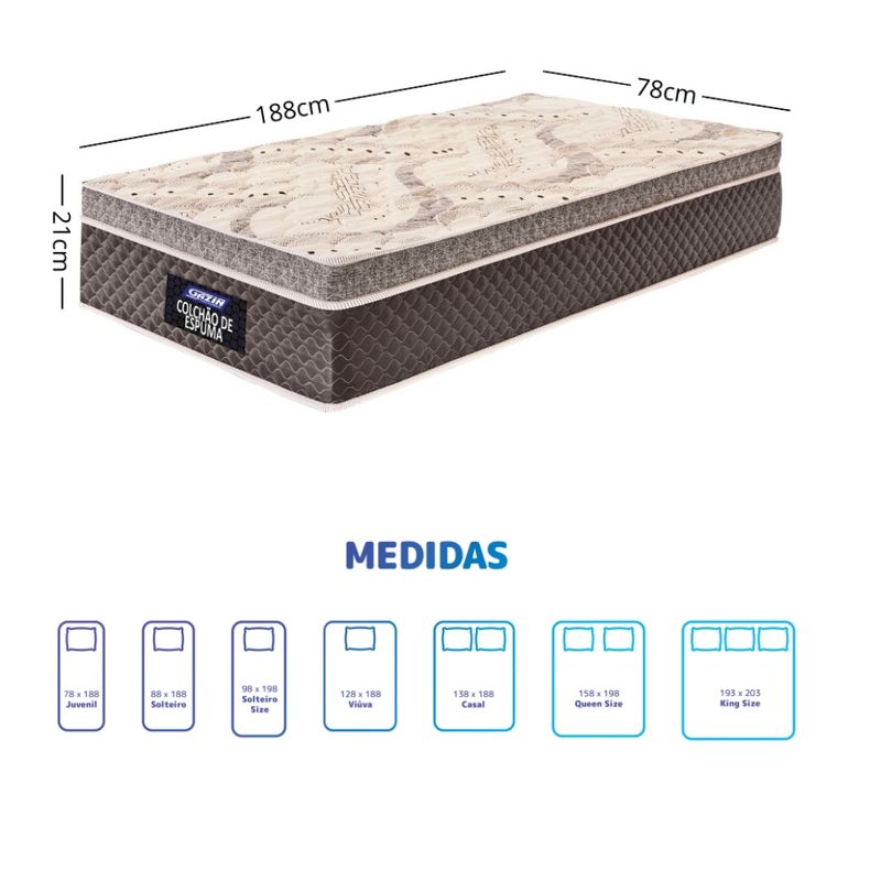 Colchão Solteiro 78cm Espuma Supreme Euro Gazin