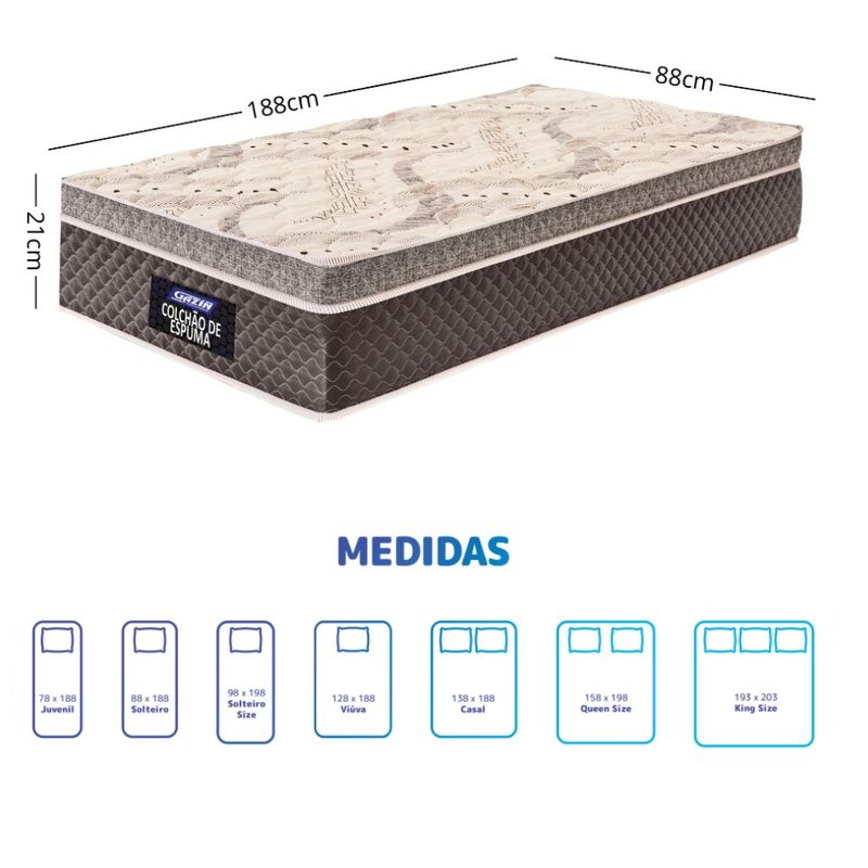 Colchão Solteiro 88cm Espuma Supreme Euro Gazin