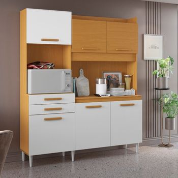 Cozinha Compacta 6 Portas 2 Gavetas com Tampo Selena Aramóveis