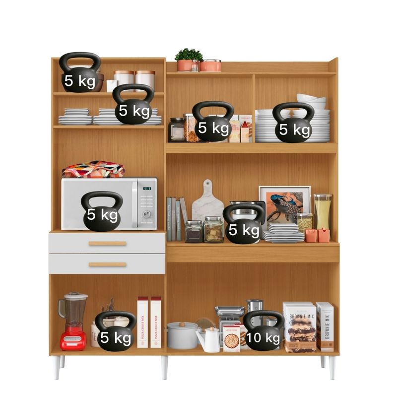 Cozinha Compacta 6 Portas 2 Gavetas com Tampo Selena Aramóveis