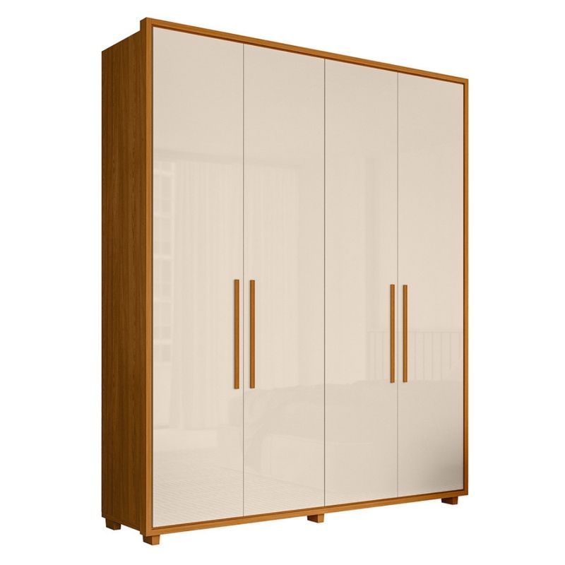 Guarda Roupa Casal 4 Portas com Pés Em MDF Greco Madetec