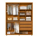 Guarda Roupa Casal 4 Portas com Pés Em MDF Greco Madetec