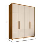 Guarda Roupa Casal 4 Portas com Pés Em MDF Greco Madetec