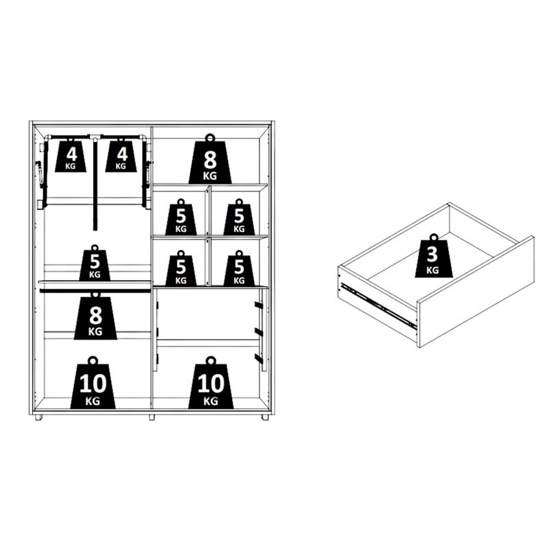 Guarda Roupa Casal 4 Portas com Pés Em MDF Greco Madetec