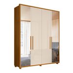Guarda Roupa Casal com Espelho 4 Portas e Pés Em MDF Greco Madetec