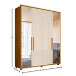 Guarda Roupa Casal com Espelho 4 Portas e Pés Em MDF Greco Madetec