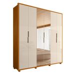 Guarda Roupa Casal com Espelho 6 Portas e Pés Em MDF Matisse Madetec
