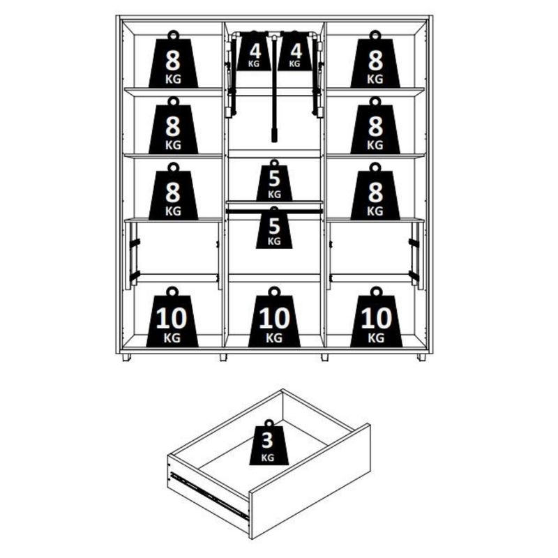 Guarda Roupa Casal com Espelho 6 Portas e Pés Em MDF Matisse Madetec