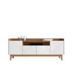 Rack para TV até 65 Polegadas 4 Portas com Pés de Madeira Adria Casa D