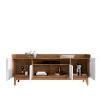 Rack para TV até 65 Polegadas 4 Portas com Pés de Madeira Adria Casa D