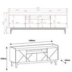 Rack para TV até 65 Polegadas 4 Portas com Pés de Madeira Adria Casa D