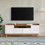 Rack para TV até 65 Polegadas 4 Portas com Pés de Madeira Adria Casa D