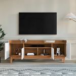 Rack para TV até 65 Polegadas 4 Portas com Pés de Madeira Adria Casa D