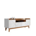 Rack para TV até 65 Polegadas 4 Portas com Pés de Madeira Adria Casa D