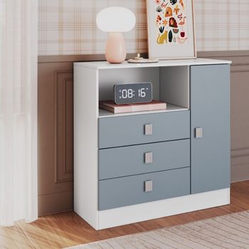Cômoda Infantil 3 Gavetas 1 Porta Sofia Percasa