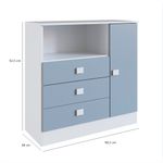 Cômoda Infantil 3 Gavetas 1 Porta Sofia Percasa