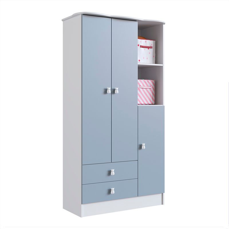 Guarda Roupa Infantil 3 Portas 2 Gavetas Tedy Percasa