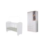 Quarto de Bebê Berço e Guarda Roupa 3 Portas Tedy Percasa