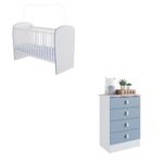 Quarto de Bebê Berço e Cômoda 4 Gavetas Tedy Percasa