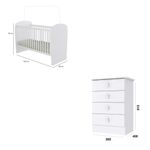 Quarto de Bebê Berço e Cômoda 4 Gavetas Tedy Percasa